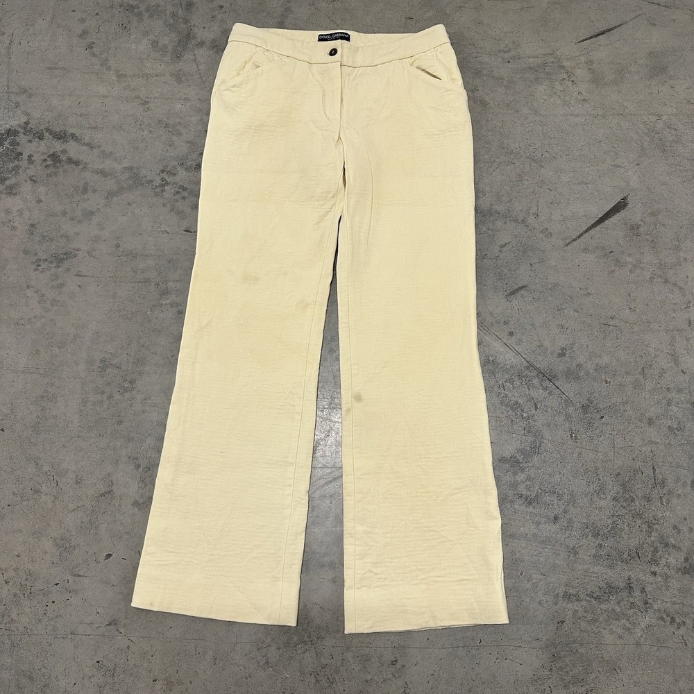 Dolce & Gabbana Vintage 90's Wool Blend Pants Beige Size 40 Made In‎ Italy